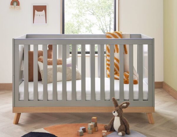 mona light grey cot bed